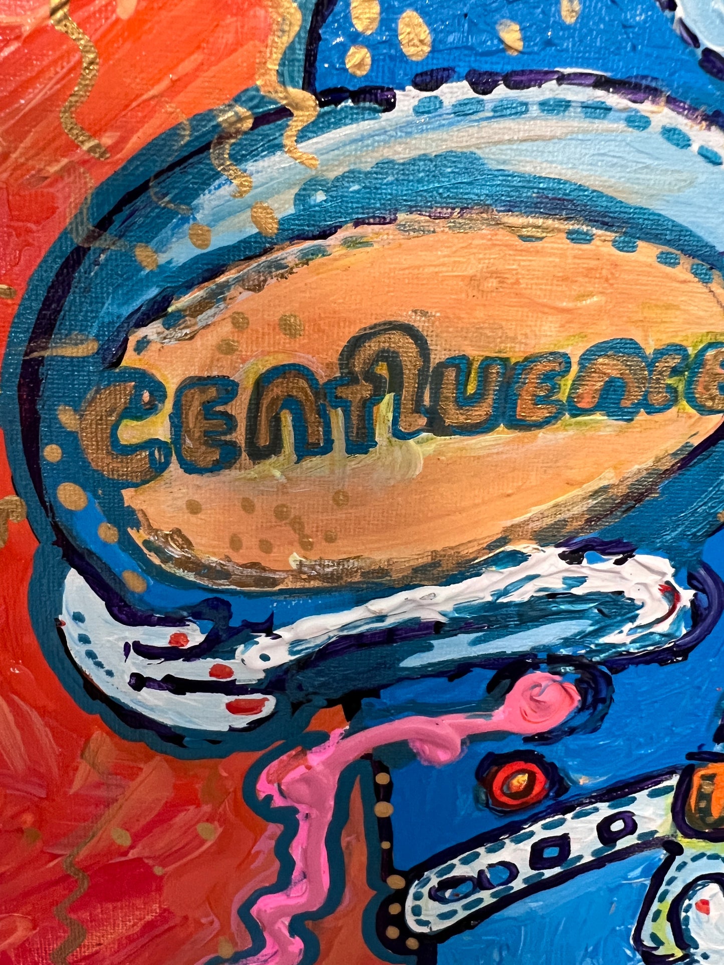 Original Painting on Canvas by Serg Graff, "Alen Inside the Suit ", Cosmic Art