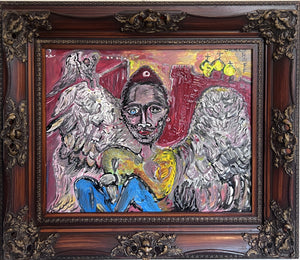 One-Of-A-Kind Painting on canvas by Serg Graff "Angel in Love" Ornate Frame, COA
