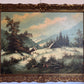 Simans Large Vintage Dutch Oil painting on canvas, Landscape, Gold Leaf Frame