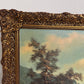 Simans Large Vintage Dutch Oil painting on canvas, Landscape, Gold Leaf Frame