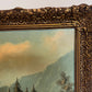 Simans Large Vintage Dutch Oil painting on canvas, Landscape, Gold Leaf Frame