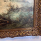 Simans Large Vintage Dutch Oil painting on canvas, Landscape, Gold Leaf Frame