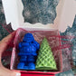 Santa & Christmas Tree Candle Set | Handmade Soy Wax Candles 4"x2" | Christmas Wreath Scent | Holiday Gift Box | Festive Decor