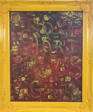Original Abstract Painting on Canvas "Fantasy 21" by Serg Graff COA, Framed