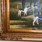 Large  Painting Horses Fox Hunting Scene with Hounds Signed Willson Framed