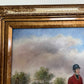 Large  Painting Horses Fox Hunting Scene with Hounds Signed Willson Framed