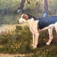 Large  Painting Horses Fox Hunting Scene with Hounds Signed Willson Framed