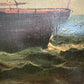 Antique Maritime Oil Painting Ship, Signed Sanders Large Framed Nautical Art