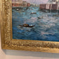 Venice Grand Canal Oil Painting L. Harland Signed Vintage Large Framed Art