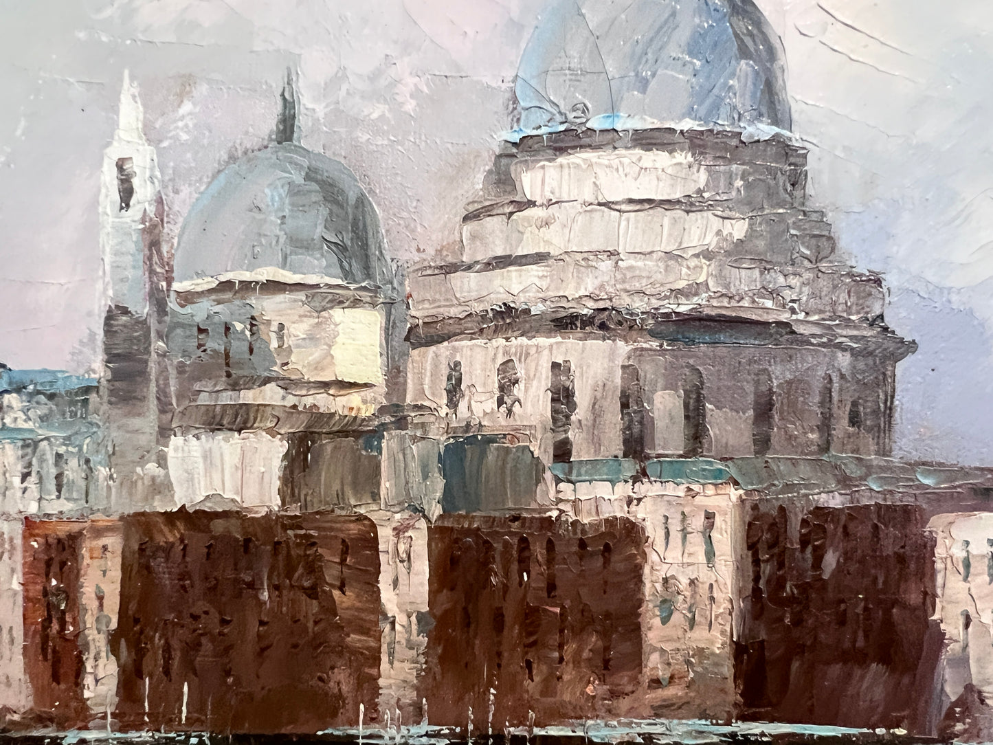 Venice Grand Canal Oil Painting L. Harland Signed Vintage Large Framed Art