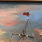 Vintage Maritime Oil Painting Ambrose Ship Seascape Sailboat Nautical Art