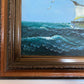 Original Seascape Oil Painting Clipper Ship Ocean Waves Maritime Art Framed