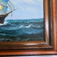 Original Seascape Oil Painting Clipper Ship Ocean Waves Maritime Art Framed
