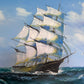 Original Seascape Oil Painting Clipper Ship Ocean Waves Maritime Art Framed