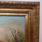 F. Berthy Vintage Landscape Oil Painting Spring Cottage Scene Framed Art