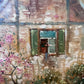 F. Berthy Vintage Landscape Oil Painting Spring Cottage Scene Framed Art