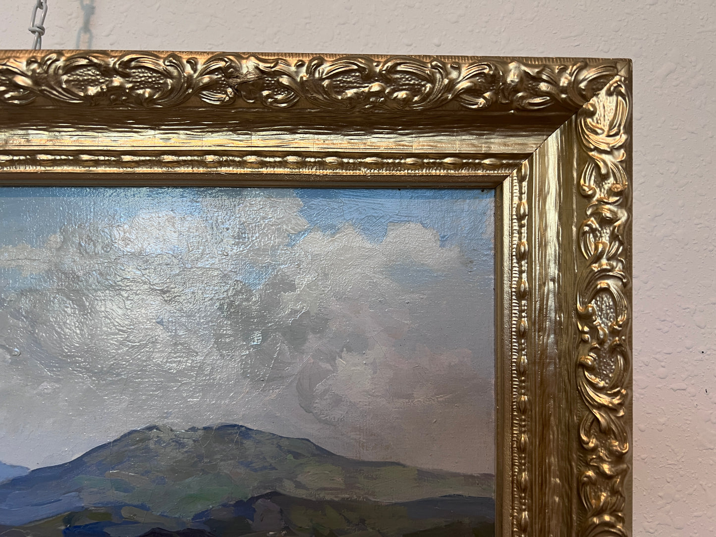 Luigi Cergoli Italian (20 с.) Lakeside Oil Painting Vintage Mediterranean Art