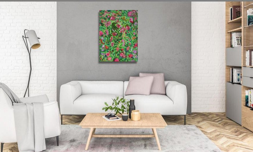 One-Of-A-Kind Abstract Painting on Canvas by Serg Graff " Flowering Ivy", COA