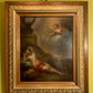 Late 17th Century European Baroque Oil Painting of Goddess and Cherub, Framed