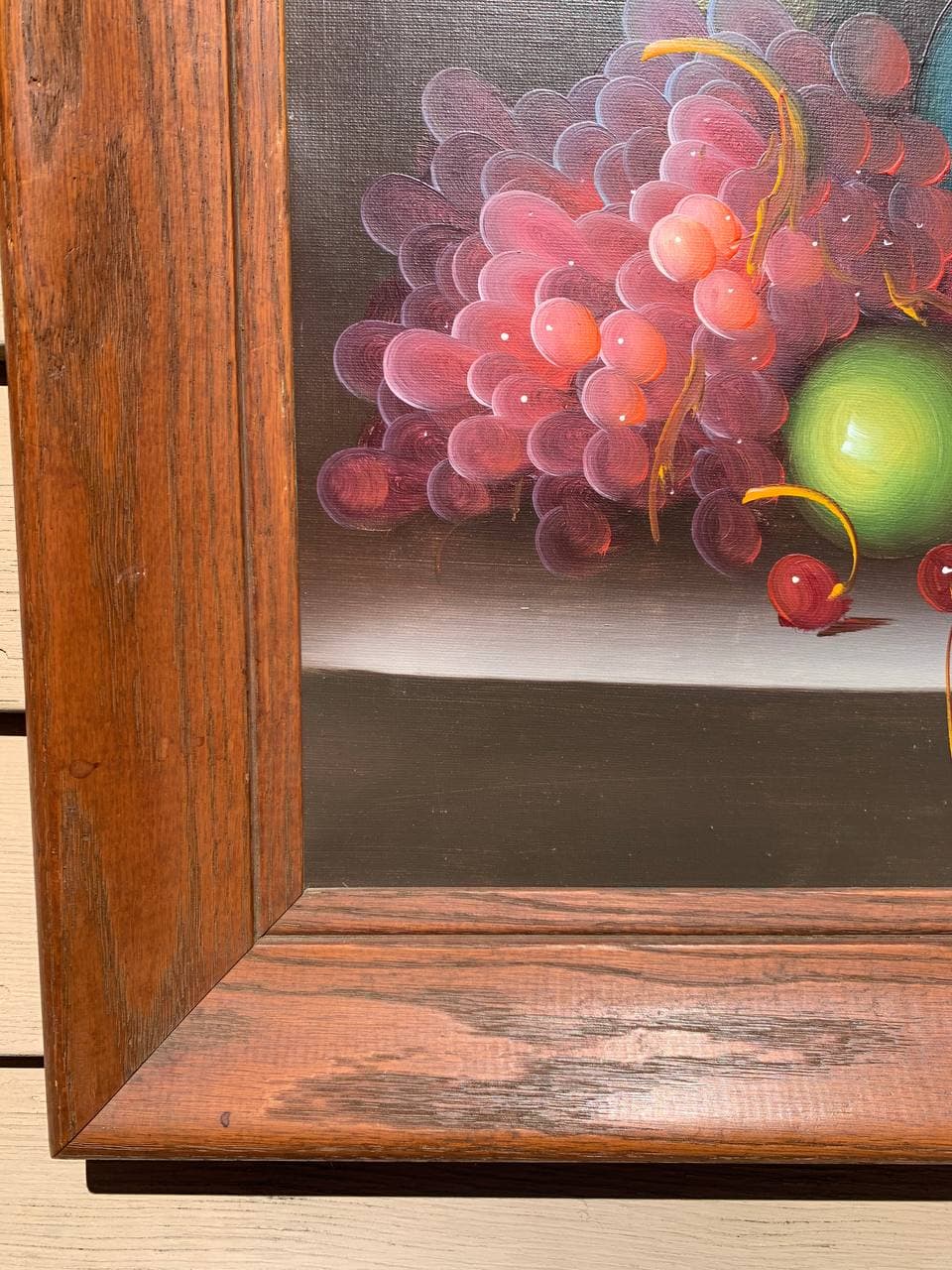 Original Still Life oil painting on canvas, Fruits, Framed