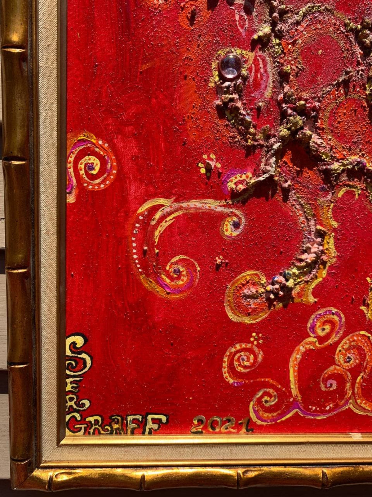 Serg Graff Magic Patterns Original 3D Textured Mixed Media Abstract Art Framed