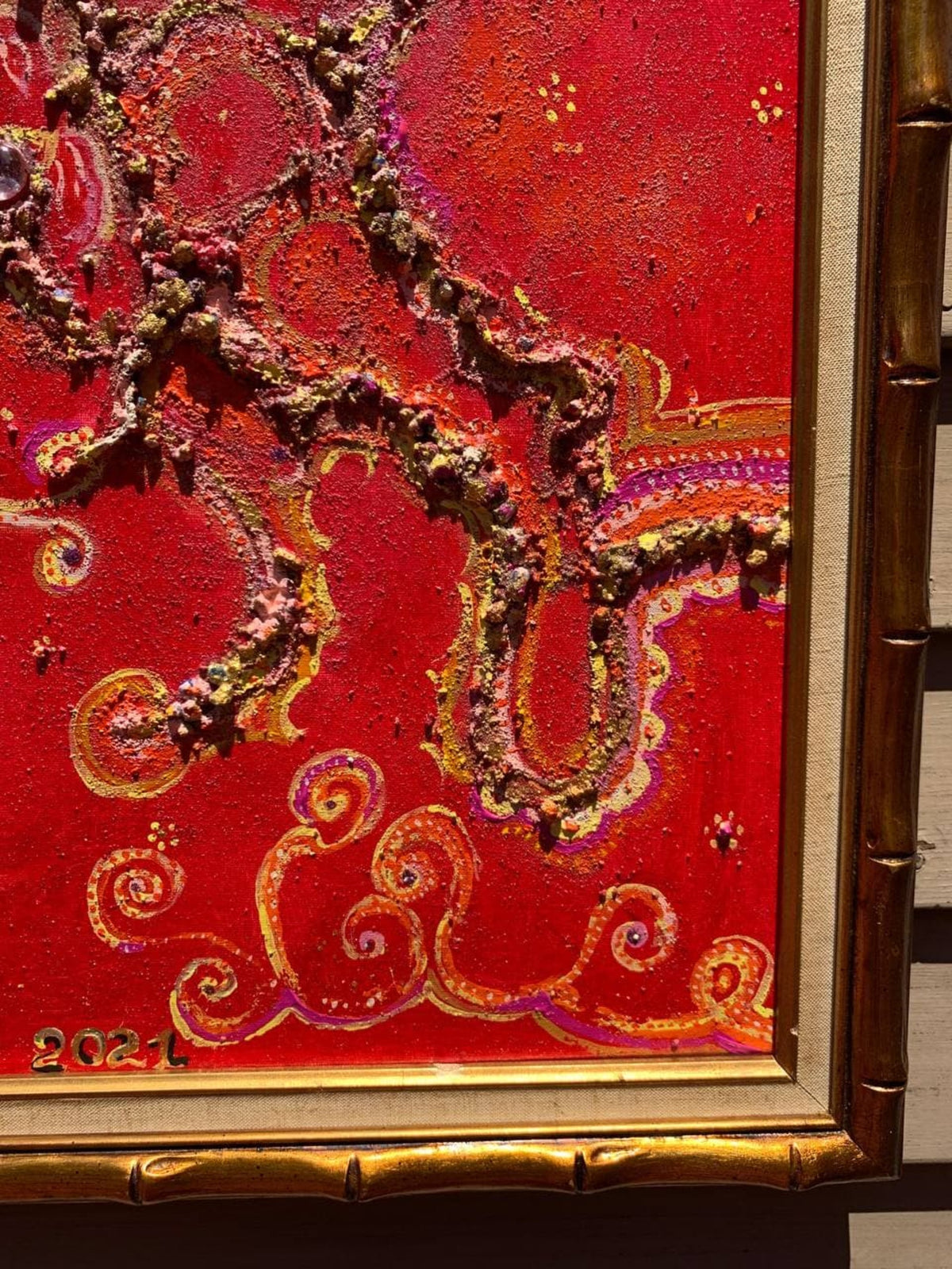 Serg Graff Magic Patterns Original 3D Textured Mixed Media Abstract Art Framed