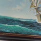 Large Original Marine Oil Painting Tall Ship on Open Sea Nautical Seascape