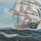 Signed Original Oil Painting Tall Ship at Sea Maritime Nautical Ocean Seascape