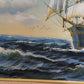 Oil Painting Sailing Ship Seascape Signed Maritime Art Ocean Waves Nautical