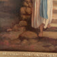 Antique Italian Oil Painting Peasant Woman Portrait 19th C. Signed Genre Art