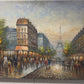 R.Young Large oil painting on canvas Paris street view, Unframed, Eiffel Tower