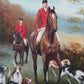 Fox Hunting Scene Oil Painting on Canvas Horses Hounds Equestrian Sporting Art