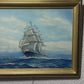 American Artist Richard Kerber Vintage oil painting on board, Seascape, Framed