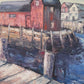 V. Caskey Coastal Harbor Vintage Oil Painting Signed 1975 Maritime Seascape Art