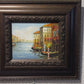 Original painting on canvas, European cityscape, Certificate of Authenticity