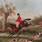 W. Larsen Original Fox Hunting Oil Painting English Hunt Horses Hounds Framed