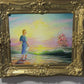 Artist Dobritsin Oil painting on canvas, seascape, "At Dawn" Gold Frame