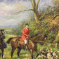 S.Bruno Original Large Oil painting on Canvas, English Hunting scene, Framed