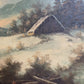 Simans Large Vintage Dutch Oil painting on canvas, Landscape, Gold Leaf Frame