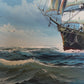 K. Dossi Oil Painting Sailing Ship Seascape Signed Maritime Art Ocean Nautical