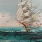 Listed Artist Hewett Jackson Original Oil Painting | Tall Ship Seascape | Framed