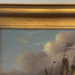 Vintage Maritime Seascape Oil Painting with Dutch Ships Nautical Naval Art