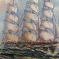 Framed Nautical Seascape Oil Painting Signed K. Dossi Maritime Ship Artwork