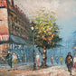Listed Artist C. Burnett oil painting on canvas Paris street view Gold Frame