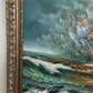 Original Oil Painting Tall Ship at Sea Framed Maritime Seascape