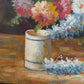Large Floral Still Life Original Oil Painting on canvas Signed W. Adams Framed