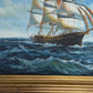 K.Dossi Original Sailing Ship Oil Painting, Nautical Seascape, Maritime Art