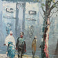 Listed Artist C.Burnett(IX-XX) oil painting Paris street scene, Arc de Triomphe