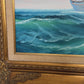 Original Marine Oil Painting Tall Ship on Open Sea Nautical Seascape Gold Frame