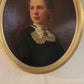 Antique 19th century oil painting on canvas, Female Portrait , Oval Frame